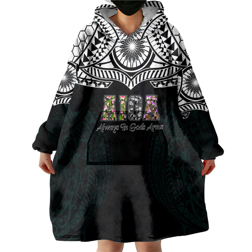 AIGA Always In Gods Arms Samoa Wearable Blanket Hoodie Polynesian Tribal Tattoo Art Family Heritage Faith