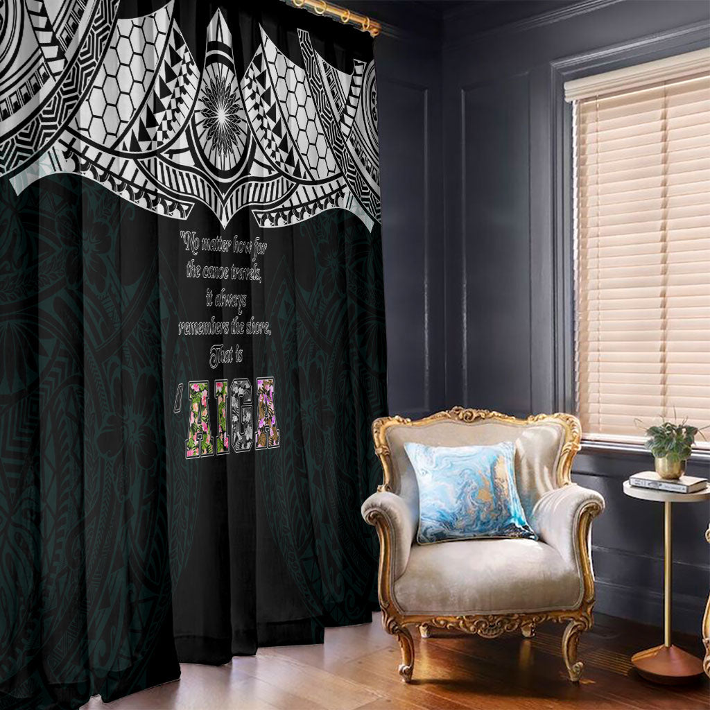 AIGA Always In Gods Arms Samoa Window Curtain Polynesian Tribal Tattoo Art Family Heritage Faith