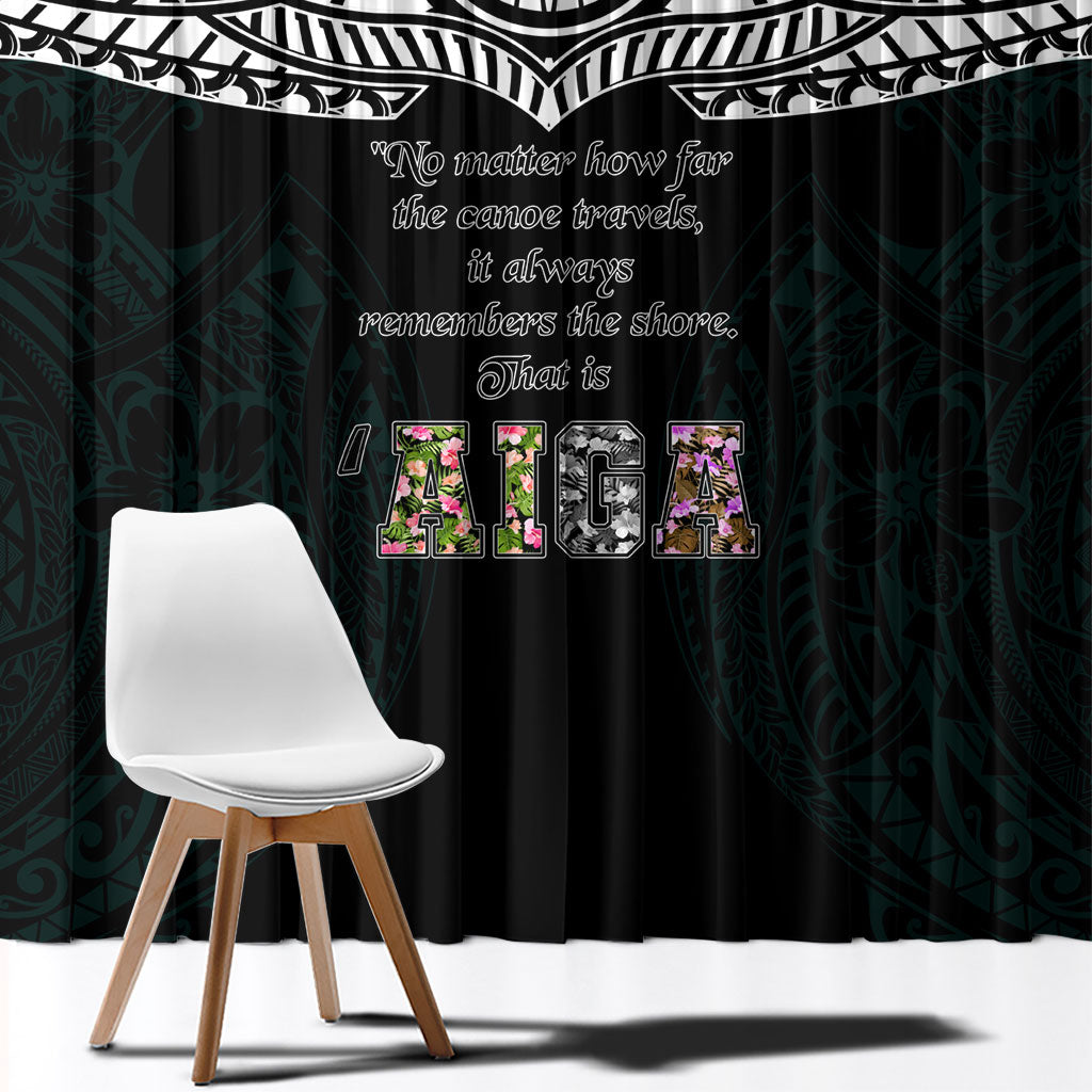 AIGA Always In Gods Arms Samoa Window Curtain Polynesian Tribal Tattoo Art Family Heritage Faith