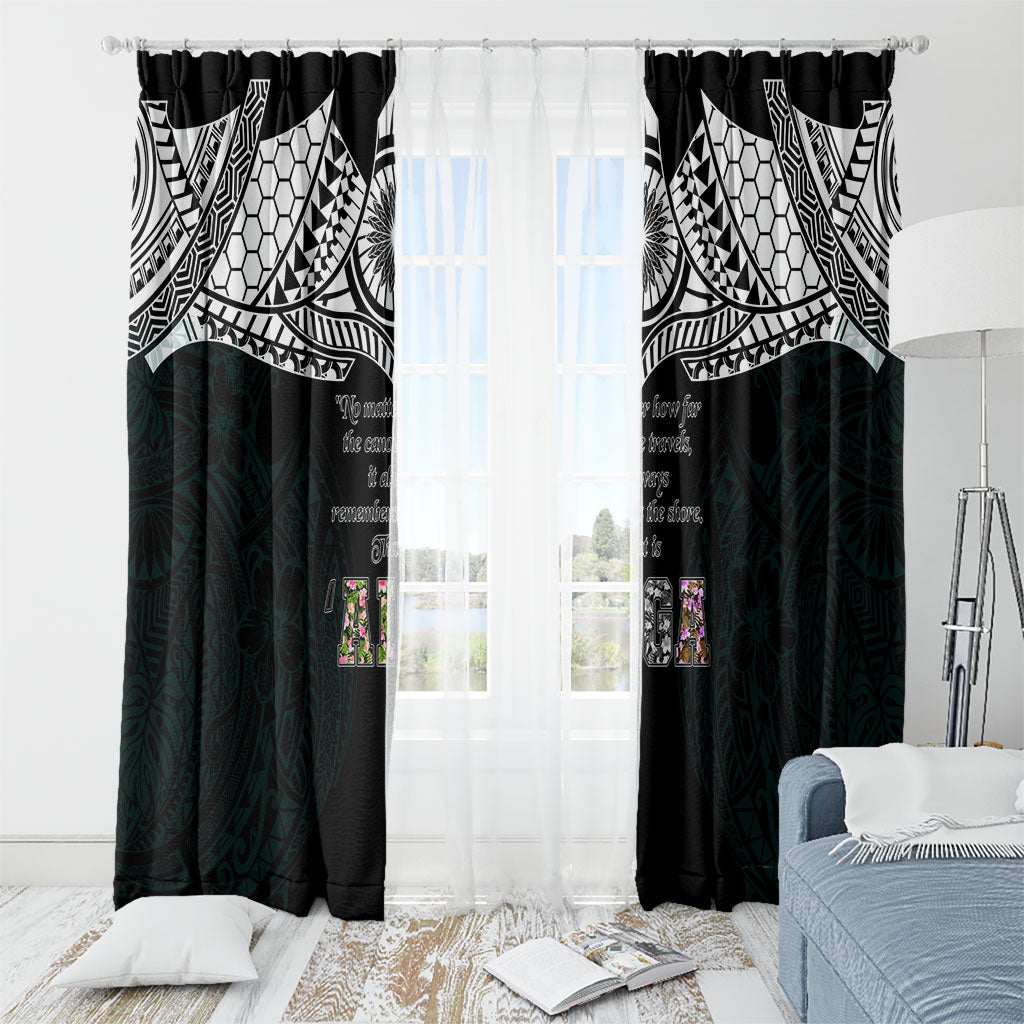 AIGA Always In Gods Arms Samoa Window Curtain Polynesian Tribal Tattoo Art Family Heritage Faith