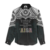 AIGA Always In Gods Arms Samoa Women Casual Shirt Polynesian Tribal Tattoo Art Family Heritage Faith