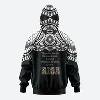 AIGA Always In Gods Arms Samoa Zip Hoodie Polynesian Tribal Tattoo Art Family Heritage Faith