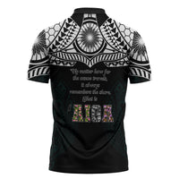AIGA Always In Gods Arms Samoa Zipper Polo Shirt Polynesian Tribal Tattoo Art Family Heritage Faith