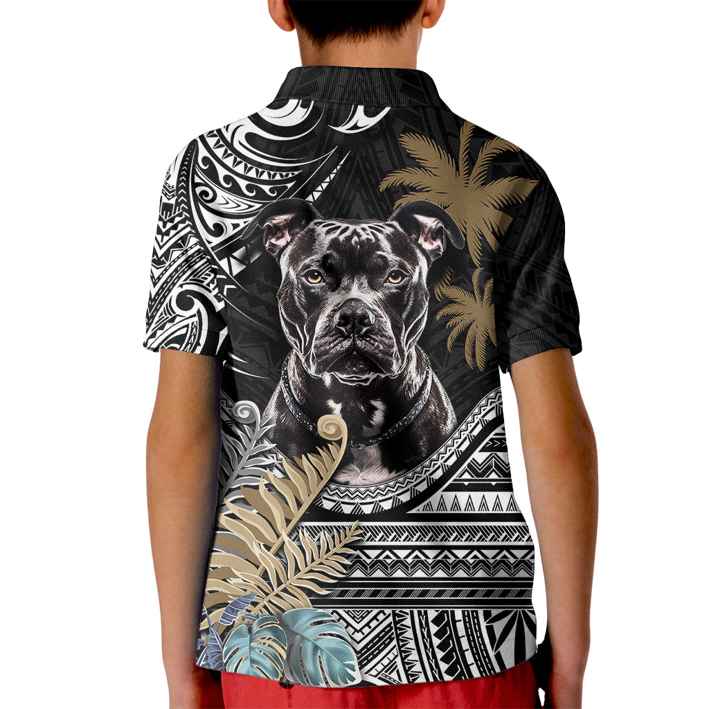 Polynesian Pitbull Kid Polo Shirt Polynesian Pattern And Pitbull TS04 - Polynesian Pride
