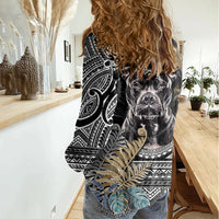 Polynesian Pitbull Women Casual Shirt Polynesian Pattern And Pitbull TS04 - Polynesian Pride