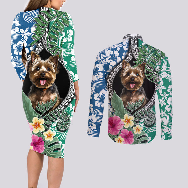Polynesian Yorkshire Terrier Sweatshirt Polynesian Pattern And Yorkshire Terrier TS04