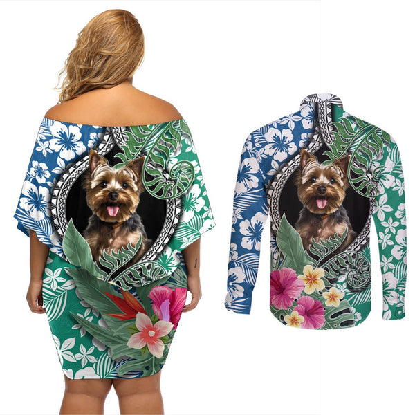 Polynesian Yorkshire Terrier Sweatshirt Polynesian Pattern And Yorkshire Terrier TS04 main image 0