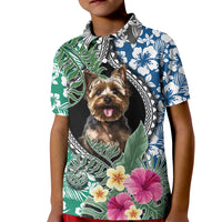 Polynesian Yorkshire Terrier Kid Polo Shirt Polynesian Pattern And Yorkshire Terrier TS04 Kid Multicolor - Polynesian Pride