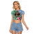 Polynesian Yorkshire Terrier Raglan Cropped T Shirt Polynesian Pattern And Yorkshire Terrier TS04 Female Multicolor - Polynesian Pride