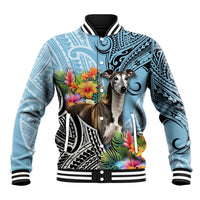 Polynesian Greyhound Baseball Jacket Polynesian Pattern And Greyhound TS04 Unisex Cyan - Polynesian Pride