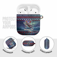 Tonga Christmas AirPods Case with Singing Whale Ocean Scene National Coat of Arms - Polynesian Pride