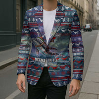 Tonga Christmas Blazer with Singing Whale Ocean Scene National Coat of Arms - Polynesian Pride