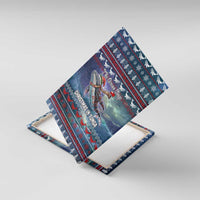 Tonga Christmas Canvas Wall Art with Singing Whale Ocean Scene National Coat of Arms - Polynesian Pride