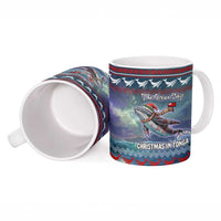 Tonga Christmas Ceramic Mug with Singing Whale Ocean Scene National Coat of Arms - Polynesian Pride