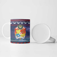 Tonga Christmas Ceramic Mug with Singing Whale Ocean Scene National Coat of Arms - Polynesian Pride
