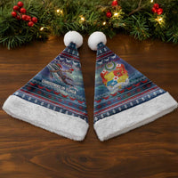 Tonga Christmas Santa Hat with Singing Whale Ocean Scene National Coat of Arms - Polynesian Pride