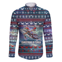 Tonga Christmas Family Matching Long Sleeve Bodycon Dress and Hawaiian Shirt with Singing Whale Ocean Scene National Coat of Arms - Polynesian Pride