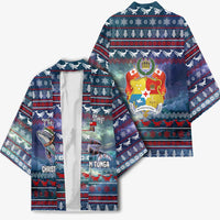 Tonga Christmas Kimono with Singing Whale Ocean Scene National Coat of Arms - Polynesian Pride