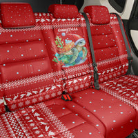 Tonga Christmas Back Car Seat Cover with Sea Turtle Coral Reef Design Snowflake Pattern and National Emblem - Polynesian Pride