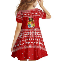 Tonga Christmas Family Matching Long Sleeve Bodycon Dress and Hawaiian Shirt with Sea Turtle Coral Reef Design Snowflake Pattern and National Emblem - Polynesian Pride