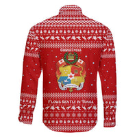 Tonga Christmas Family Matching Mermaid Dress and Hawaiian Shirt with Sea Turtle Coral Reef Design Snowflake Pattern and National Emblem - Polynesian Pride