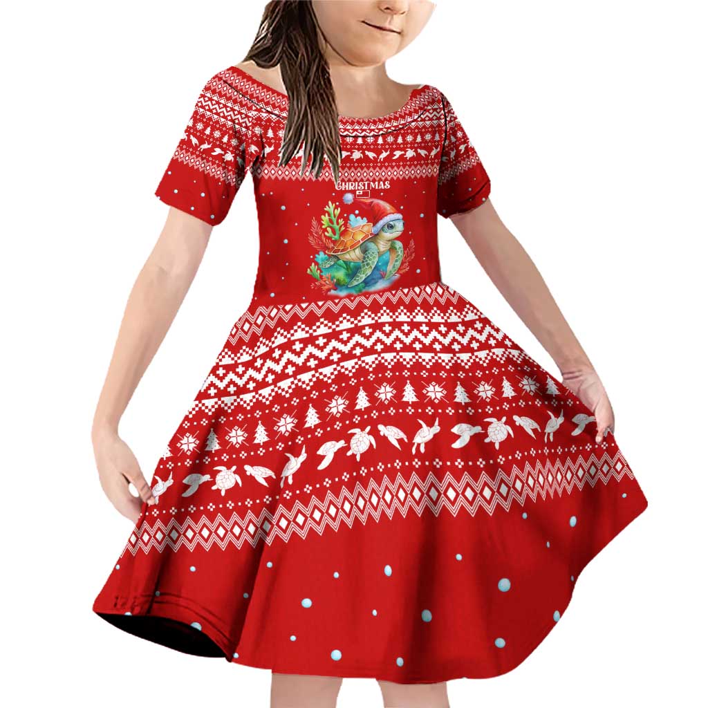 Tonga Christmas Family Matching Off Shoulder Short Dress and Hawaiian Shirt with Sea Turtle Coral Reef Design Snowflake Pattern and National Emblem - Polynesian Pride