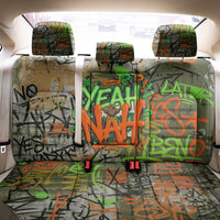Yeah Nah Graffiti Skull New Zealand Slang Back Car Seat Cover Kiwi Grunge Brick Wall and Bold Urban Street Art