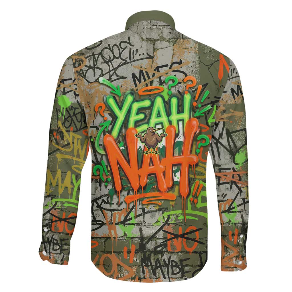 Yeah Nah Graffiti Skull New Zealand Slang Family Matching Long Sleeve Bodycon Dress and Hawaiian Shirt Kiwi Grunge Brick Wall and Bold Urban Street Art TS04 - Polynesian Pride
