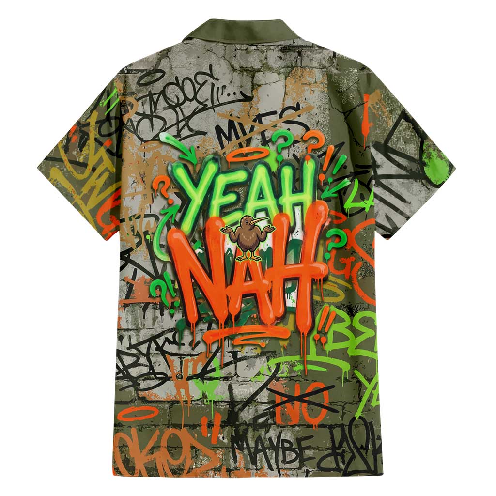 Yeah Nah Graffiti Skull New Zealand Slang Family Matching Summer Maxi Dress and Hawaiian Shirt Kiwi Grunge Brick Wall and Bold Urban Street Art TS04 - Polynesian Pride