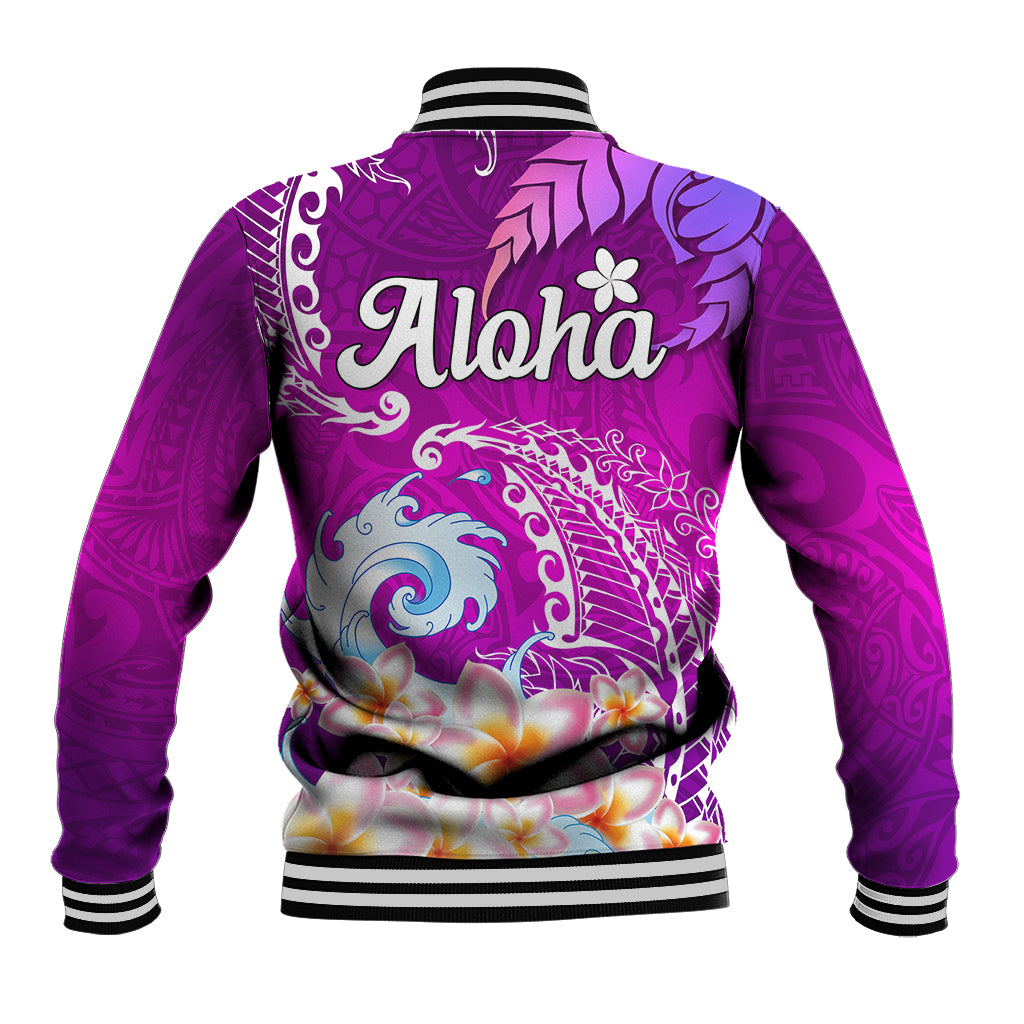 Hawaii Plumeria Flower Baseball Jacket Plumeria FLowers And Polynesian Pattern TS04 - Polynesian Pride