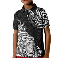 Hawaii Polynesian Kid Polo Shirt Gorila Tatoo Polynesian Style TS04 Kid Black - Polynesian Pride