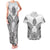 Hawaii Polynesian Couples Matching Tank Maxi Dress and Hawaiian Shirt Warrior symbol TS04 White - Polynesian Pride