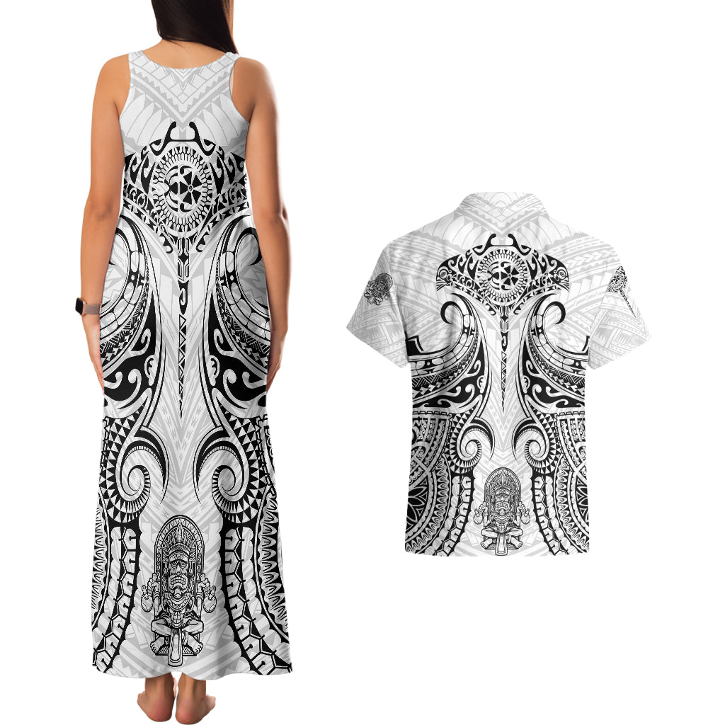 Hawaii Polynesian Couples Matching Tank Maxi Dress and Hawaiian Shirt Warrior symbol TS04 - Polynesian Pride