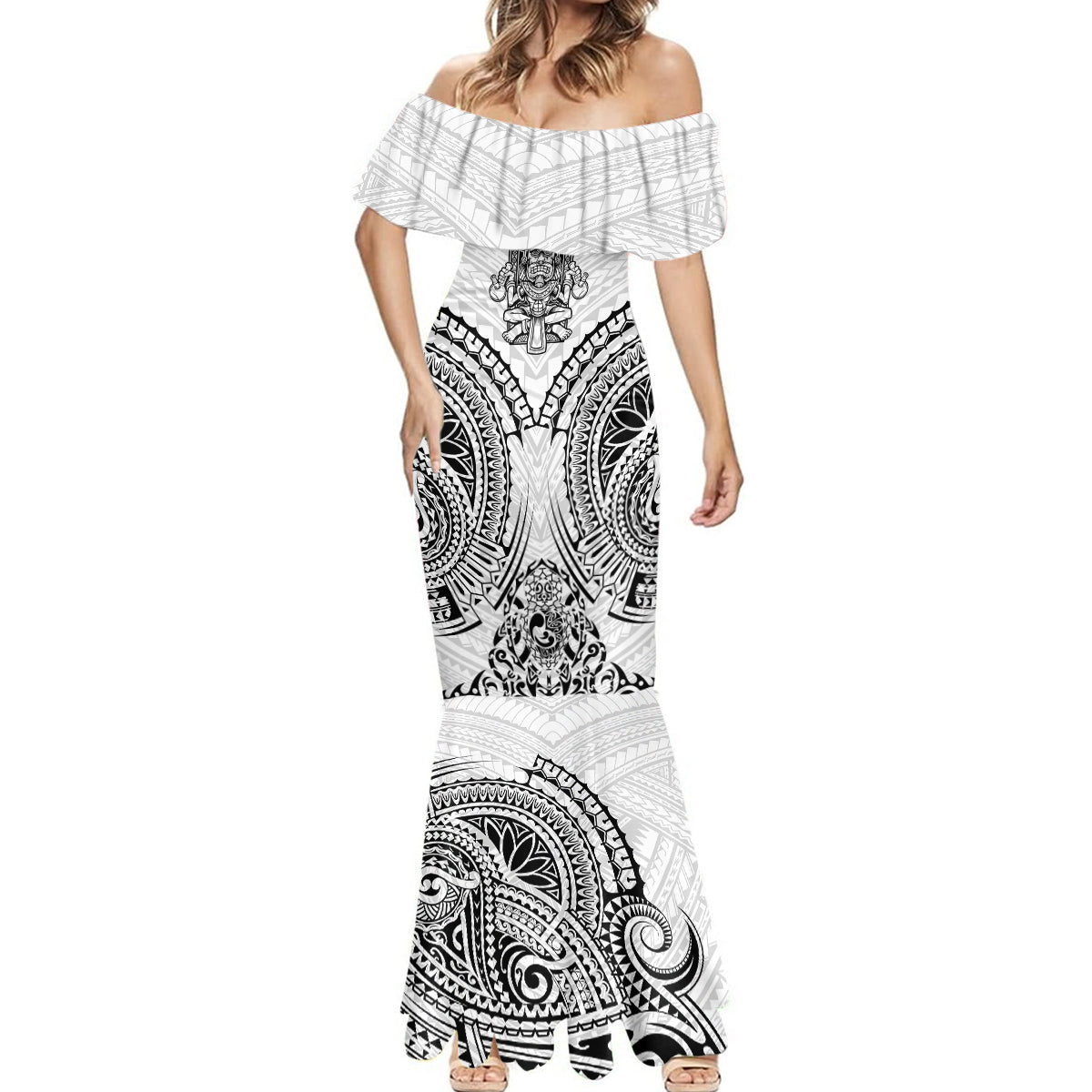 Hawaii Polynesian Mermaid Dress Warrior symbol TS04 - Polynesian Pride