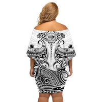 Hawaii Polynesian Off Shoulder Short Dress Warrior symbol TS04 - Polynesian Pride