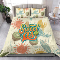 NZ Slang Sweet As Kiwi Shaka Sign Bedding Set New Zealand Surfboards Sun and Tropical Beach Retro
