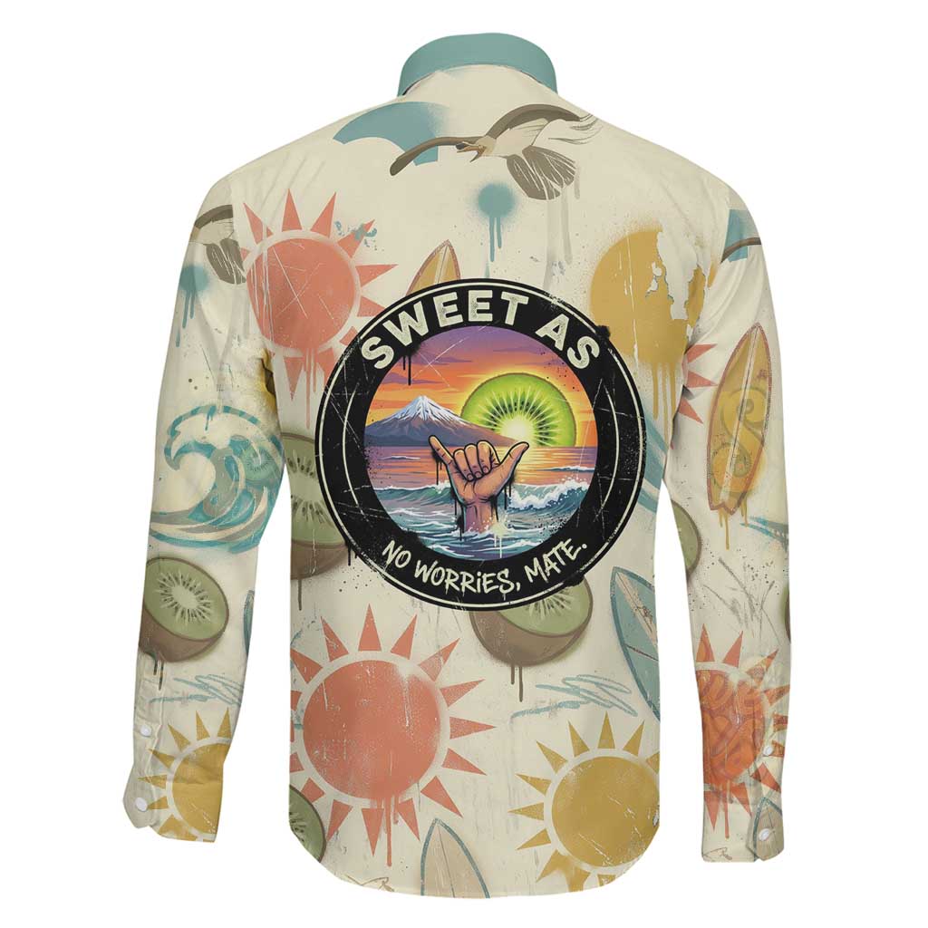 NZ Slang Sweet As Kiwi Shaka Sign Family Matching Long Sleeve Bodycon Dress and Hawaiian Shirt New Zealand Surfboards Sun and Tropical Beach Retro TS04 - Polynesian Pride