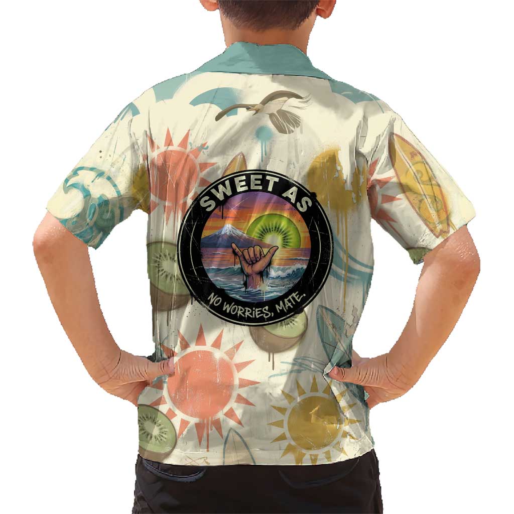NZ Slang Sweet As Kiwi Shaka Sign Family Matching Mermaid Dress and Hawaiian Shirt New Zealand Surfboards Sun and Tropical Beach Retro TS04 - Polynesian Pride