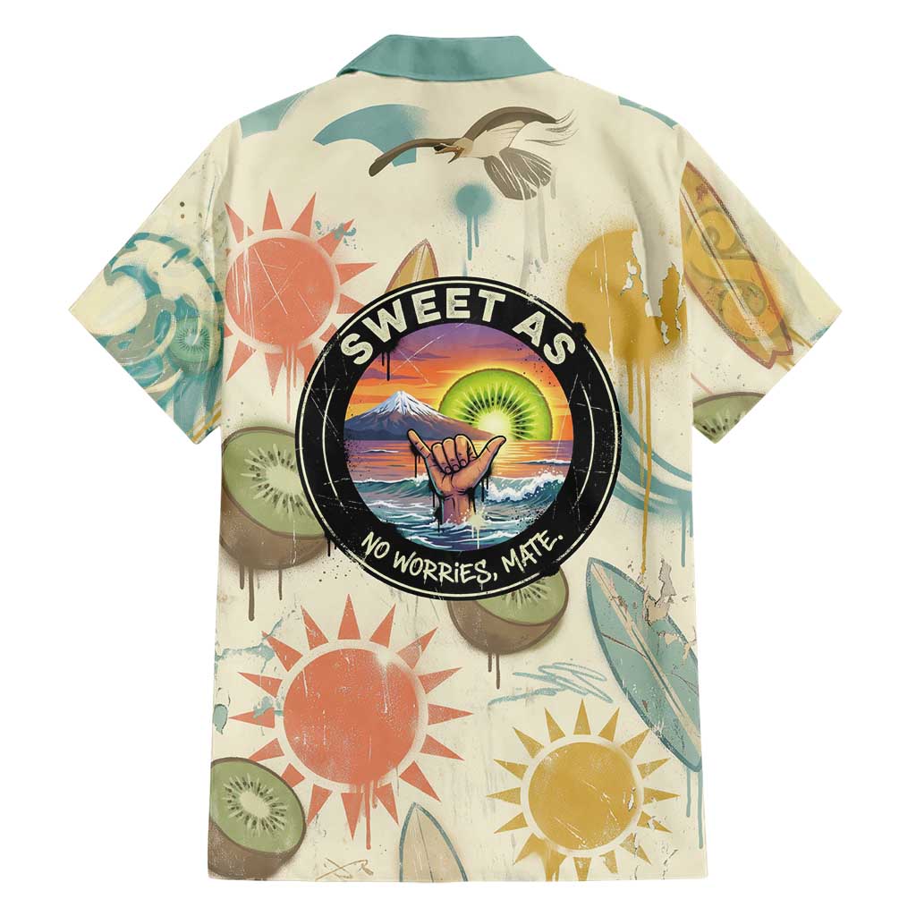 NZ Slang Sweet As Kiwi Shaka Sign Family Matching Off Shoulder Maxi Dress and Hawaiian Shirt New Zealand Surfboards Sun and Tropical Beach Retro TS04 - Polynesian Pride