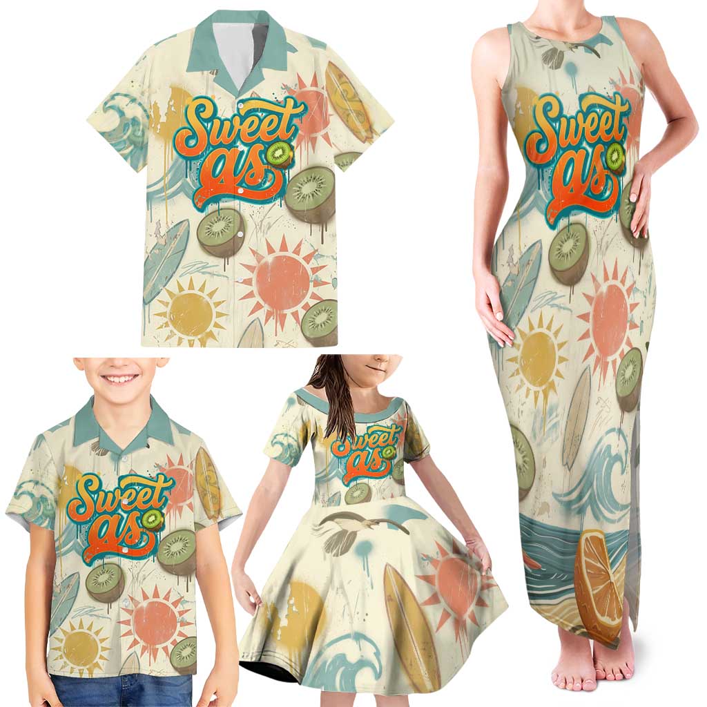 NZ Slang Sweet As Kiwi Shaka Sign Family Matching Tank Maxi Dress and Hawaiian Shirt New Zealand Surfboards Sun and Tropical Beach Retro TS04 - Polynesian Pride