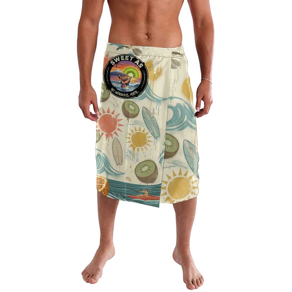 NZ Slang Sweet As Kiwi Shaka Sign Lavalava New Zealand Surfboards Sun and Tropical Beach Retro