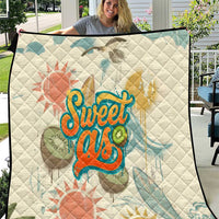 NZ Slang Sweet As Kiwi Shaka Sign Quilt New Zealand Surfboards Sun and Tropical Beach Retro