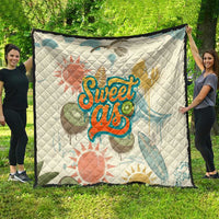 NZ Slang Sweet As Kiwi Shaka Sign Quilt New Zealand Surfboards Sun and Tropical Beach Retro