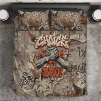 Choice Bro Graffiti Handshake Bedding Set New Zealand Slang Fern Brick Wall and Urban Street Art