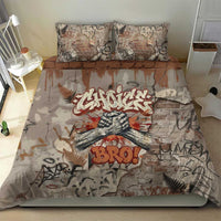 Choice Bro Graffiti Handshake Bedding Set New Zealand Slang Fern Brick Wall and Urban Street Art