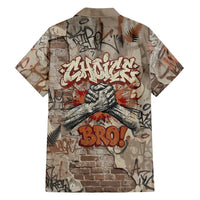 Choice Bro Graffiti Handshake Family Matching Long Sleeve Bodycon Dress and Hawaiian Shirt New Zealand Slang Fern Brick Wall and Urban Street Art TS04 - Polynesian Pride