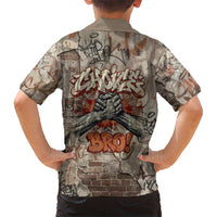 Choice Bro Graffiti Handshake Family Matching Short Sleeve Bodycon Dress and Hawaiian Shirt New Zealand Slang Fern Brick Wall and Urban Street Art TS04 - Polynesian Pride
