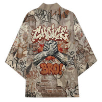 Choice Bro Graffiti Handshake Kimono New Zealand Slang Fern Brick Wall and Urban Street Art