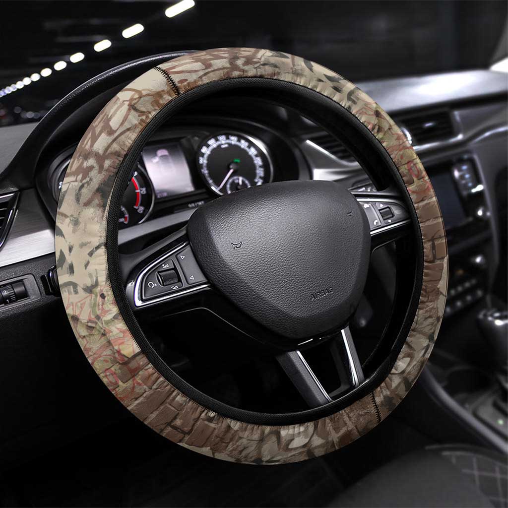 Choice Bro Graffiti Handshake Steering Wheel Cover New Zealand Slang Fern Brick Wall and Urban Street Art