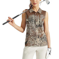 Choice Bro Graffiti Handshake Women Sleeveless Polo Shirt New Zealand Slang Fern Brick Wall and Urban Street Art